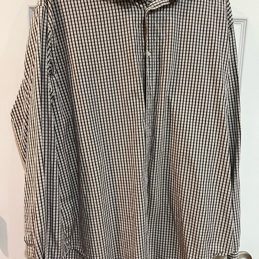 Thomas Dean Checkered 100% Cotton Shirt